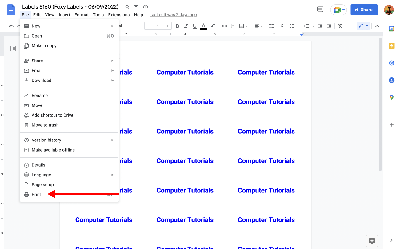 How to make labels in Google Docs - Computer Tutorials