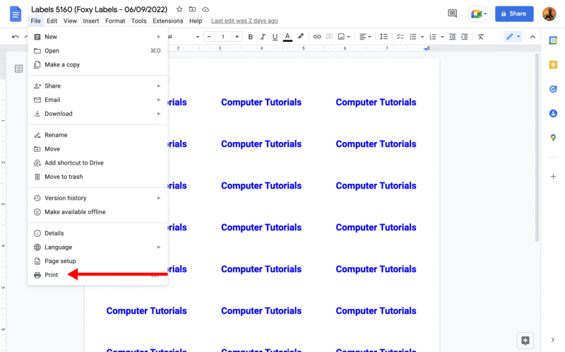 How to make labels in Google Docs - Computer Tutorials